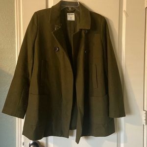 Olive green pea coat